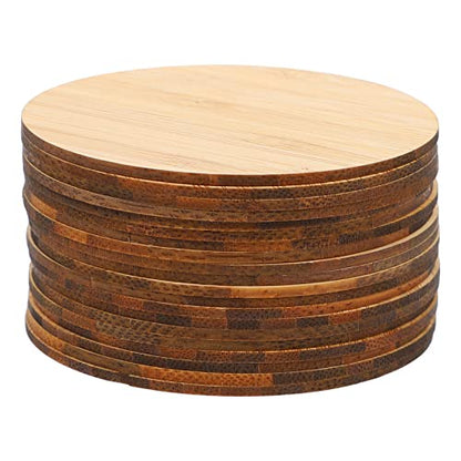 MILISTEN 20PCS Round Bamboo Unfinished Wooden Circles Unfinishied Slices Round Disc Circle Wood Rounds Unfinished Circle Round Wood Unfinishied - WoodArtSupply