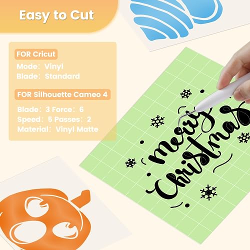 EPRCUT Permanent Vinyl Sheets, 65 Multi-Color 12" x 12" Adhesive Vinyl Bundle, Outdoor Waterproof Permanent Vinyl for All Cutting Machine, DIY Mug, - WoodArtSupply