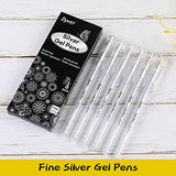 Dyvicl Silver Gel Pens, 0.8 mm Fine Pens Gel Ink Metallic Silver Pens for Black Paper Drawing, Sketching, Illustration, Adult Coloring, Journaling, Dyvicl