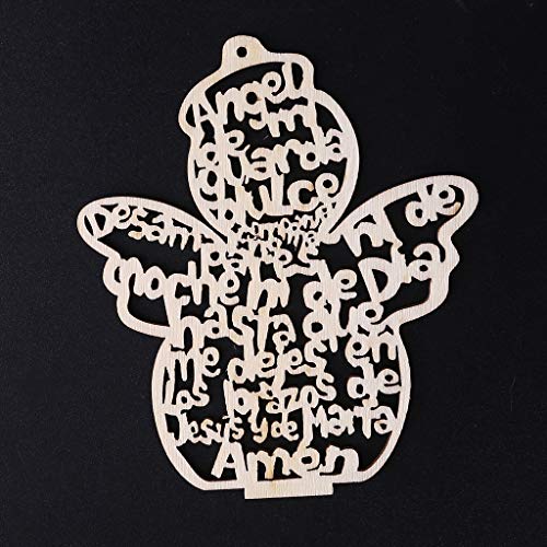 12 Pcs/Pack Wooden Hollow Out Angel for Doll Ornaments Pendants Embellishments for DIY Art Craft Projects Christmas Party Decoration with Rope Easter Youngy