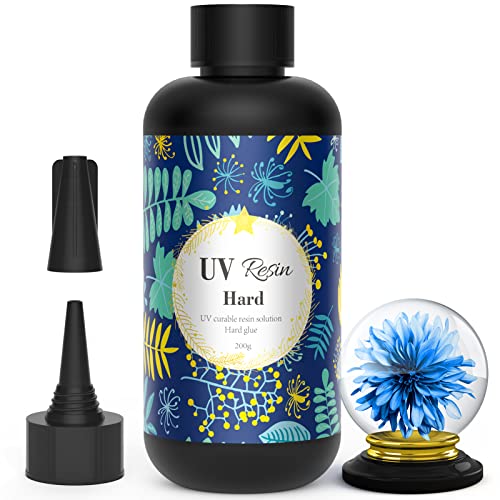 UV Resin - Wayin 200g Upgrade Ultraviolet Epoxy Resin Crystal Clear Hard Glue Solar Cure Sunlight Activated Resin for Handmade Jewelry, DIY Craft Wayin