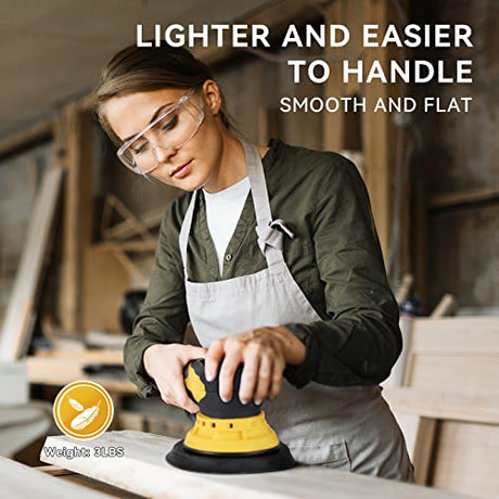 PHENDO Electric Random Orbital Sander Brushless 350W 3A Multi-function Variable Speed Corded Orbital Sanders Machine For Woodworking, Car, Drywall PHENDO