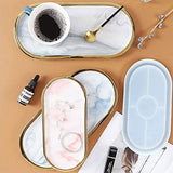 Resin Tray Molds, 2 PCS Oval Coaster Epoxy Resin Rolling Tray Mold for Resin Jewelry Making Mould DIY Jewelry Tray Dishes for Office Home Decoration BIGEBO