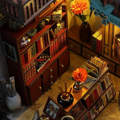 DIY Miniature Dollhouse Kit, Tiny House Model with LED Light, Dust Proof Cover, 3D Wooden Puzzle for Adults, Creative Handmade Crafts Home Decor