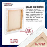 U.S. Art Supply 10 x 10 inch Stretched Canvas 12-Ounce Triple Primed, 6-Pack - Professional Artist Quality White Blank 3/4" Profile, 100% Cotton, U.S. Art Supply