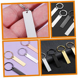 Tofficu 10pcs Glossy Strip Hangtag Keychains Key Rings Key Chains Tabs Engravable Stamping Pendants Diy Key Tags Key Chain Blank Unfinished Keychain Tofficu