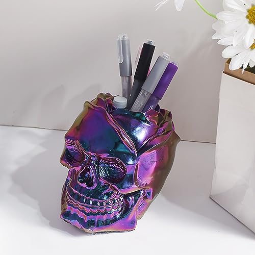 Nenkarn Skull Resin Mold, 3D Large Skull Resin Mold for Makeup Brush Holder, Candle Making, Home Decor, Jewelry Candy Container Box, DIY Resin Epoxy - WoodArtSupply