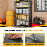 SFTORMAS 72" H Heavy Duty Garage Shelving, 5 Tier Adjustable Metal Shelving, 15.75" D X 35.3" W X 72" H, Black SFTORMAS