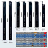 Lathe Threading-Tool Bit Set 21pcs - 7pcs 1/2" Turning Holder Boring Bars / 14pcs Indexable Carbide Inserts Golden CCMT060204 DCMT070204 11IR 16ER WoodArtSupply