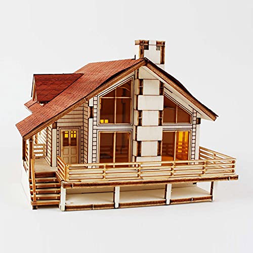 Desktop Wooden Model Kit Garden House A with a Large Deck by YOUNGMODELER by Young Modeler Young Modeler