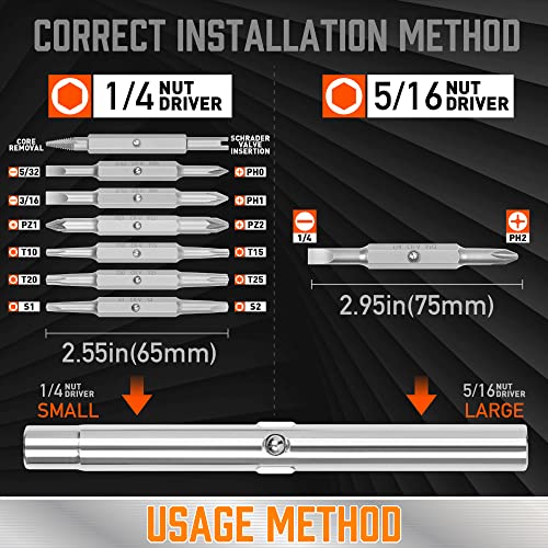 Amartisan 18-in-1 Multi-bit Screwdriver Set Tool All in One, Portable Multi-Purpose Screwdriver, Slotted/Philips/Pozi/Torx/Square,Nut Driver