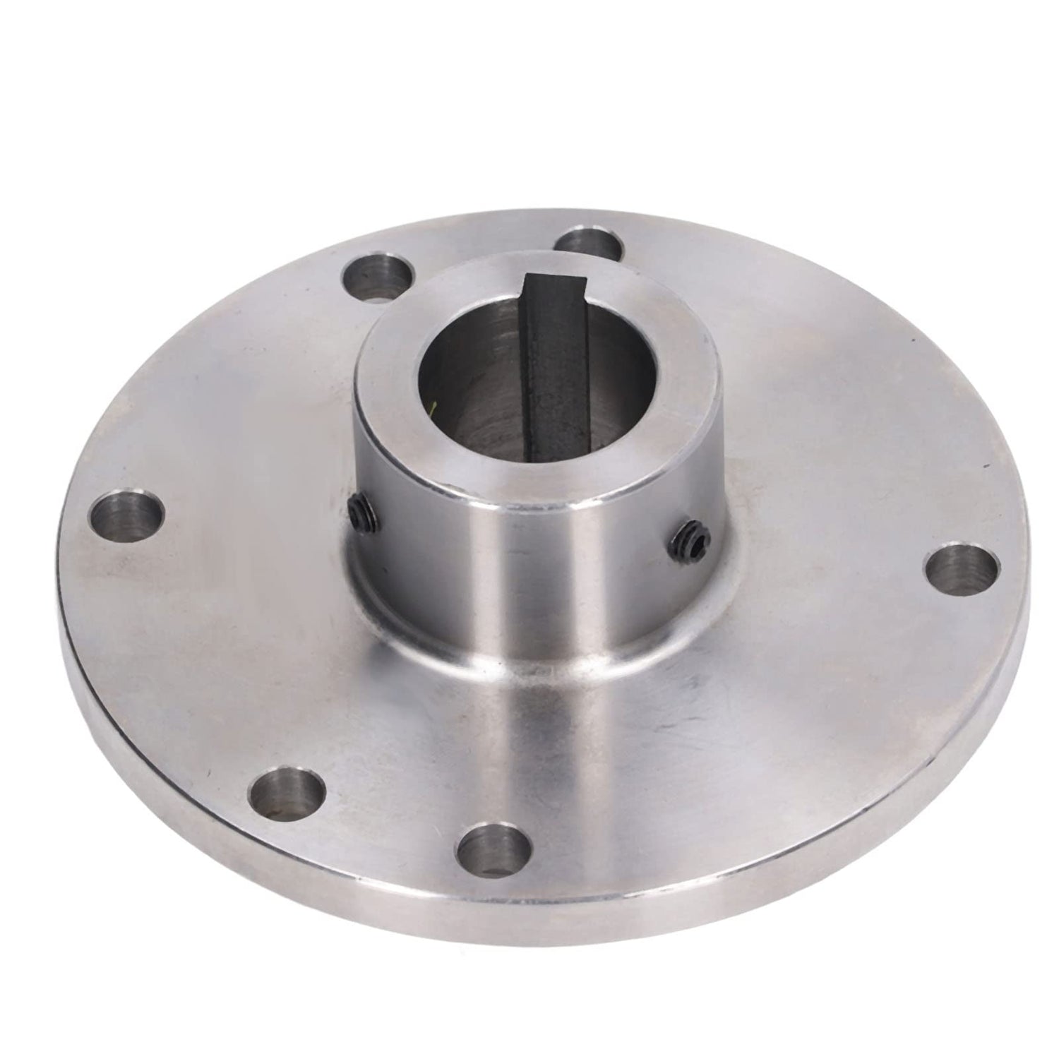 Lathe Flange, 6 Mounting Holes 125mm Chuck Connection Flange, High Manganese Steel Chuck Flange for K11-125 K12-125 K72-125 Back Plate for Self Focket