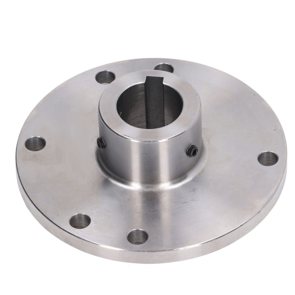 Lathe Flange, 6 Mounting Holes 125mm Chuck Connection Flange, High Manganese Steel Chuck Flange for K11-125 K12-125 K72-125 Back Plate for Self Focket