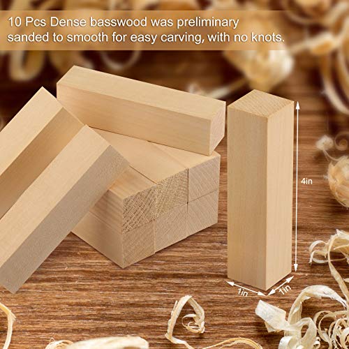 Fuyit 17Pcs Wood Carving Tools with Basswood Wood Blocks Gift Set, Hook, Sloyd, Chip Knife for Wood Whittling Widdling