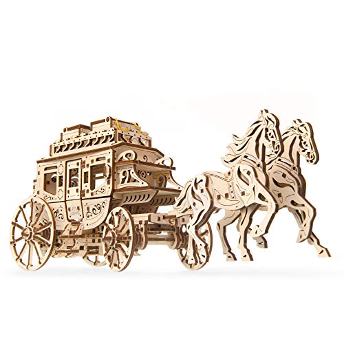 UGEARS Mechanical Wooden 3D Puzzle Model Stagecoach Construction Set UGEARS