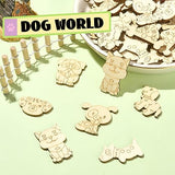 UR Urlifahall 100 Pcs Puppy Dog Wood Cutouts Ornaments Unfinished Wood Pieces Blank Wooden Ornaments Paint Slices for DIY Craft Decorative UR URLIFEHALL