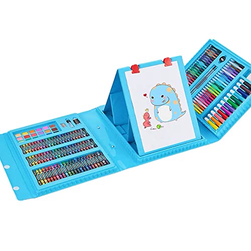 DLUCKY 208 PCS Art Supplies, Drawing Art Kit for Kids Adults Art Set with Double Sided Trifold Easel, Oil Pastels, Crayons, Colored Pencils,