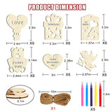 KIMOBER 36PCS Valentine's Day Wooden Slices,Unfinished Blank Cutouts for Valentine Party Decoration, Kids DIY Crafts KIMOBER
