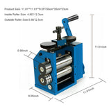 Jewelry Rolling Mill Machine 3 inch 75mm Manual Combination Rolling Mill Gear Ratio 1:6 Presser Rolling Mills for Jewelry Making Square Wire Flat Gdrasuya10