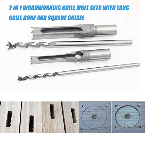 Woodworking Square Hole Drill Bits, HSS Woodworking Square Mortise Drill Bit Wood Mortising Chisel Set Woodworker Hole Saw Power Tool Kits, 1/2 Inch,