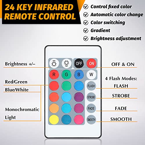 3.94 Inch Wooden Light Stand Base Colorful LED Lights Display Base with Remote Control for Selenite Tower 3D Laser Crystal Glass Resin Art (8 Pieces) Honoson