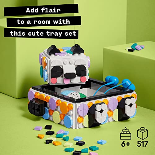 LEGO DOTS Cute Panda Tray 41959 Toy Crafts Set, DIY Jewelry Box, Desk Tidy or Storage Trays, Personalisable Animal Gift Idea for Kids Age 6 Plus - WoodArtSupply