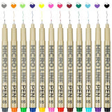KERIFI 12 Colors 05 Micro Fineliner Drawing Art Pens, Waterproof Archival Ink Pens, 0.45mm Multiliner Fine Liner Pens for Illustration Technical KERIFI