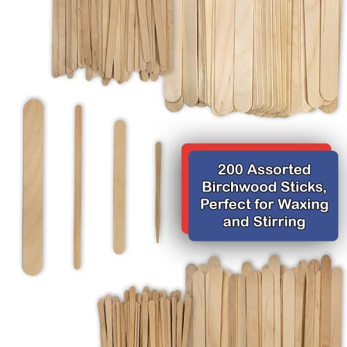 200 Pc Wood Stick Applicator Mixing Assortment for Wax Waxing, Epoxy/Resin Crafts by NetSellsIt - WoodArtSupply