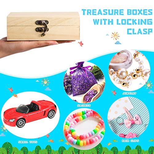 Unfinished Wooden Box with Hinged Lid Wood Small Craft Unpainted Box Jewelry Keepsake Rectangle Box Treasure Gift Storage Box for DIY Craft Home Tuanse