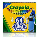 Crayola Ultra Clean Washable Crayons, Built in Sharpener, 64 Count, Kids at Home Activities Crayola