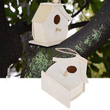 Wooden Birdhouses, 4Pcs Mini Hanging Birds Nests Ornaments DIY Unfinished Wood Bird House Outdoor Garden Balcony Courtyard for Children to Paint Hapivida