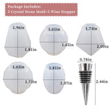 Silicone Resin Molds Set with 5PCS Wine Stoppers, 5PCS Wine Bottle Stopper Saver Mold, Crystal Gem Stone Epoxy Resin Mold, Geometric Spherical Wehous