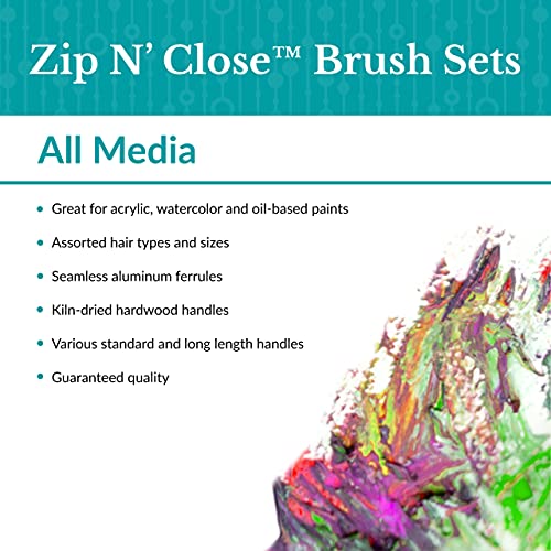 Royal & Langnickel Royal Zip N' Close Gold Taklon Variety 8-Piece Brush Set Royal & Langnickel