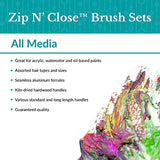 Royal & Langnickel Royal Zip N' Close Gold Taklon Variety 8-Piece Brush Set Royal & Langnickel