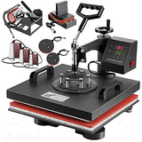 SHZOND Heat Press 8 in 1 Heat Transfer Machine, 15x15 Inch Swing Away Transfer Sublimation Heat Press Machine for T Shirts, Hats, Mugs and Plates (8 SHZOND