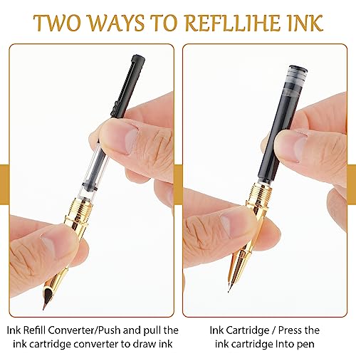 Cobee® Frosted Finish Fountain Pen, 0.38mm Extra Fine Point Metal Fountain Pen Lightweight Calligraphy Pen Slim Business Pen Luxury Pen for Men Women - WoodArtSupply