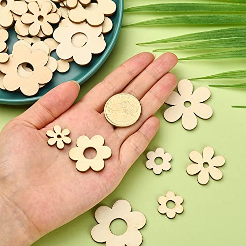 UR URLIFEHALL 100 Pcs Plum Bossom Wood Cutouts Ornaments Unfinished Laser Cut Flower Wooden Paint Crafts for Scrapbooking Crafts Homemade Gifts - WoodArtSupply