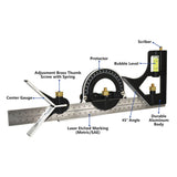 Big Horn 19571 12 Inch Combination Square Set Includes Protractor BIG HORN