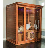 Radiant Saunas BSA1315 Cedar Elite 3-4 Person Infrared Sauna with 9 Carbon Heaters, Wood Blue Wave