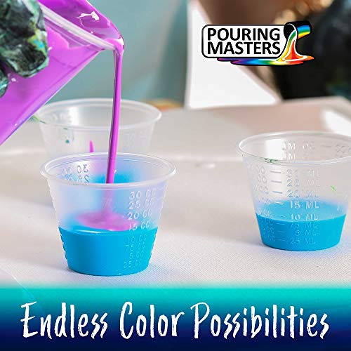 POURING MASTERS Jet Black Acrylic Ready to Pour Pouring Paint - Premium 32-Ounce Pre-Mixed Water-Based - for Canvas, Wood, Paper, Crafts, Tile, Rocks Pouring Masters