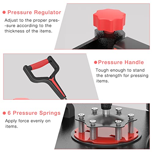 OIIEE Heat Press Machine 8 in 1 Combo Heat Press 15 x 15 Inch Heat Transfer Machine 360-Degree Swing Away Digital Shirt Printing Multifunction Heat oiiee