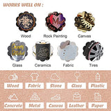 JEFFNIUB 6 Gold,Silver,Rose Gold Paint Pens and 6 Rose Gold Acrylic Paint Markers 0.7 Fine Tip, Bundle for Fabric,Wood, Paper, Photo Album, Ceramic, JEFFNIUB