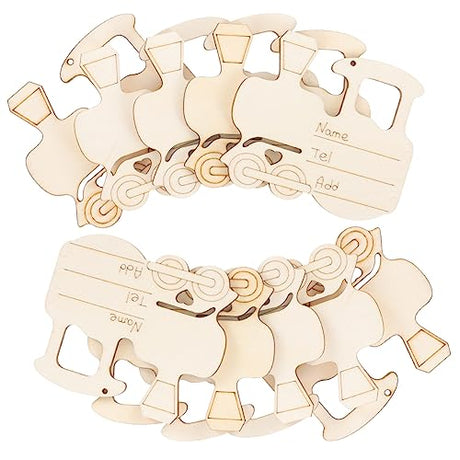 Amosfun 75 pcs Ornaments Letters Party Holiday Shape Pendant DIY Wooden Shaped Planks Projects Train Cutouts Unfinished Chips Tree Gift Slice for Amosfun