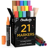 Chalkola Basic Art Bundle - 21 Markers + 5 White Variety Chalkola