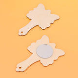 Healifty 10pcs Educational Toys for Kids DIY Wood Mirror Arts and Crafts Mirror Unfinished Hand Held Mirror Educational Painting Toys DIY Mirror for Healifty