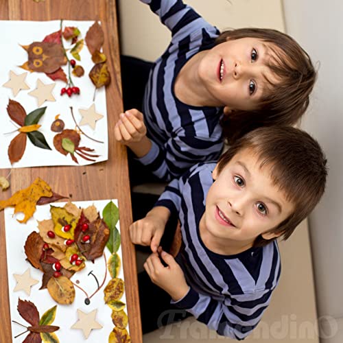 Framendino, 200 Pack Wood Stars Cutouts Unfinished Wooden Stars Pieces Blank Slices for DIY Crafts Wedding Party 1 Inch Framendino