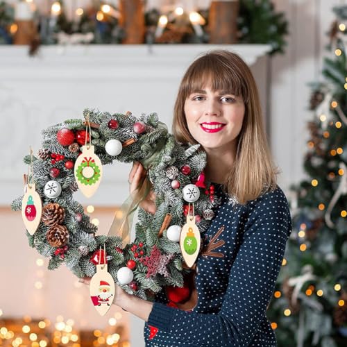VOSAREA 50pcs Light Bulb Wood Cutouts Christmas Unfinished Wooden Light Bulbs Light Bulb Shaped Wood Ornaments Xmas Tree Hanging Embellishments VOSAREA