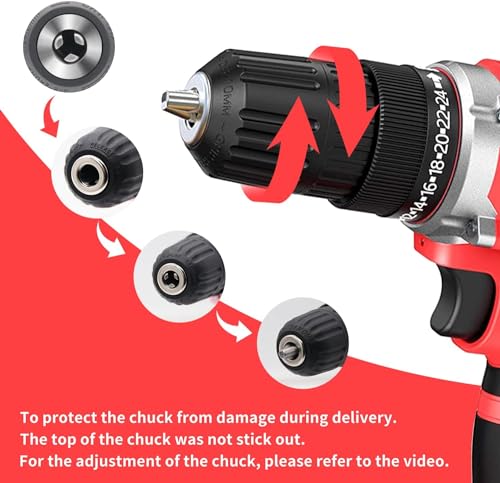 GardenJoy 21V Cordless Power Drill - Electric Drill Set with Battery and Fast Charger, 30pcs Drill/Driver Bits, 2 Variable Speed, 3/8" Keyless Chuck, GardenJoy