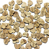 LIOOBO 500Pcs Wood Crafts Wooden Crafts Wooden Hearts Love Wooden Buttons 100pcs Bamboo LIOOBO