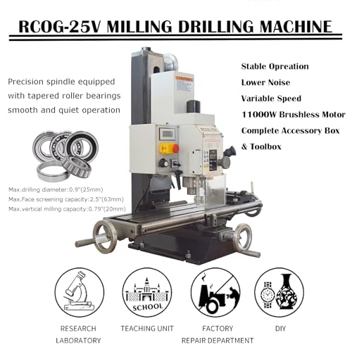 INTBUYING Benchtop Mini Milling Drilling Machine R8 High Precision Mill Drill Machine Micro Variable Speed Power Mill Drill Press 1100W Brushless - WoodArtSupply